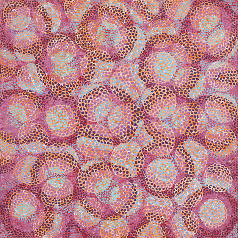 Aboriginal Artwork by Vanessa Nampijinpa Brown, Pamapardu Jukurrpa (Flying Ant Dreaming) - Warntungurru, 91x91cm