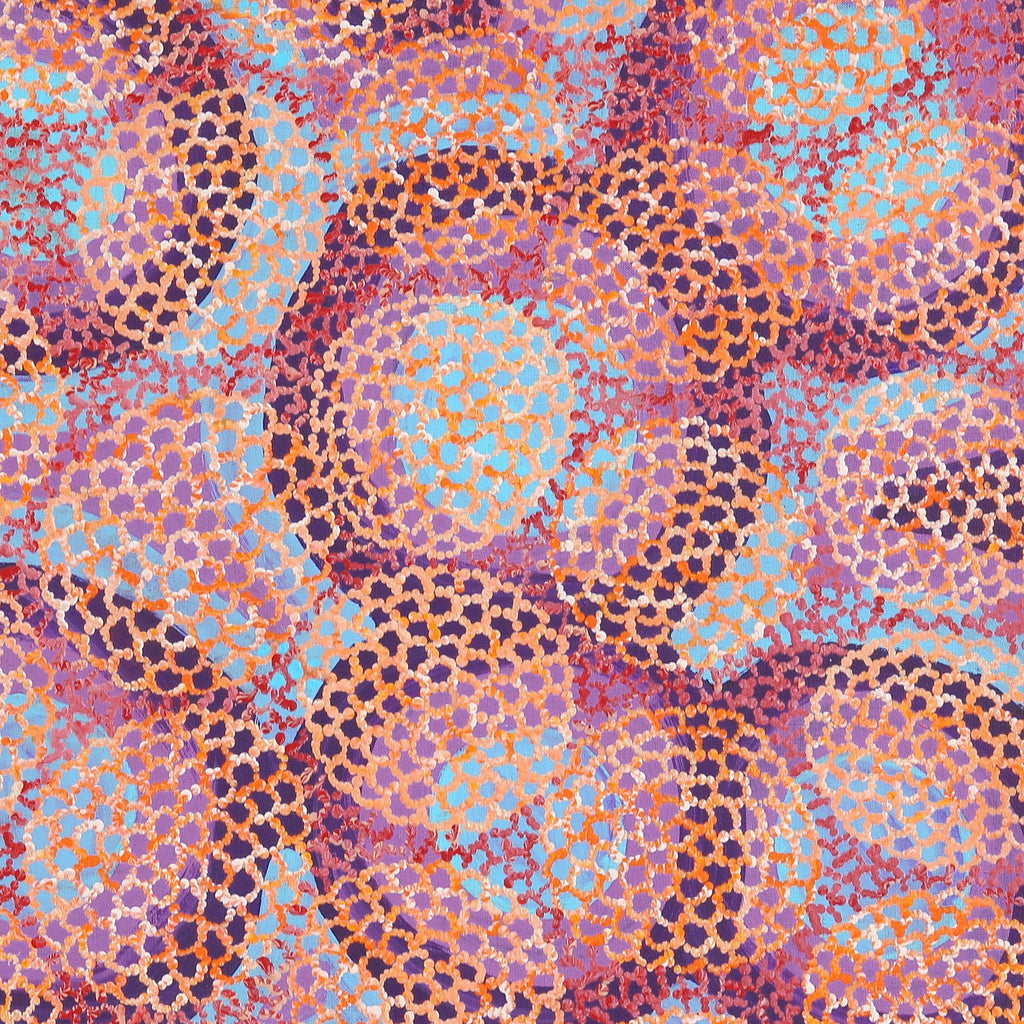 Aboriginal Artwork by Vanessa Nampijinpa Brown, Pamapardu Jukurrpa (Flying Ant Dreaming) - Warntungurru, 91x91cm