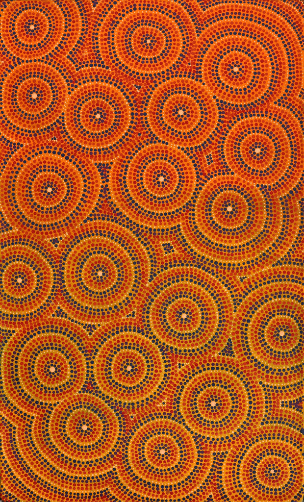 Aboriginal Artwork by Verona Nungarrayi Jurrah, Nguru Nyirrpi-wana (Country around Nyirrpi), 76x46cm - ART ARK®