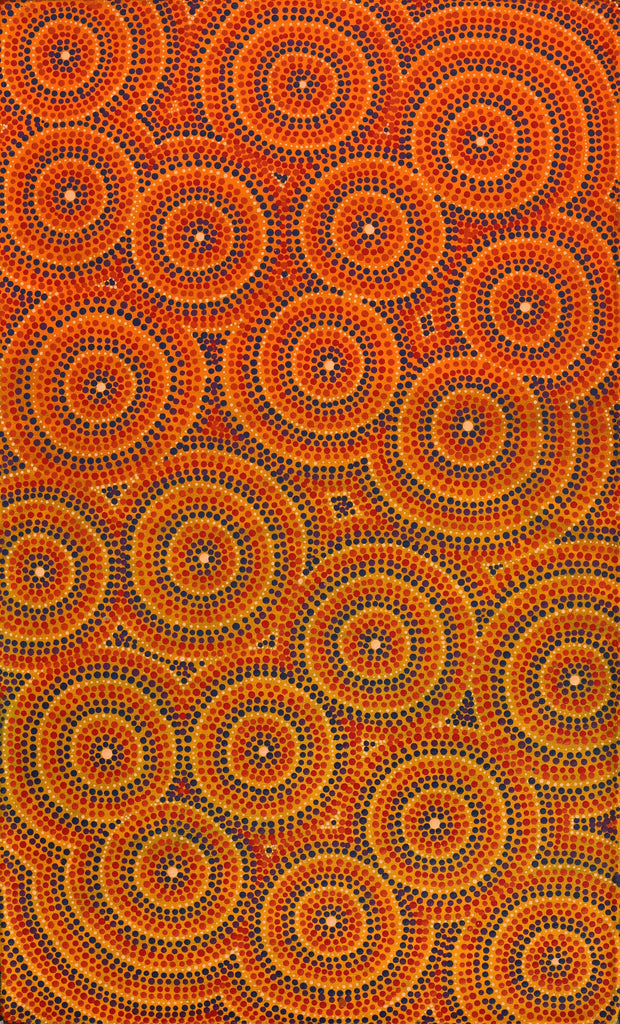 Aboriginal Artwork by Verona Nungarrayi Jurrah, Nguru Nyirrpi-wana (Country around Nyirrpi), 76x46cm