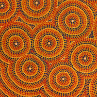 Aboriginal Artwork by Verona Nungarrayi Jurrah, Nguru Nyirrpi-wana (Country around Nyirrpi), 76x46cm