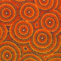 Aboriginal Artwork by Verona Nungarrayi Jurrah, Nguru Nyirrpi-wana (Country around Nyirrpi), 76x46cm
