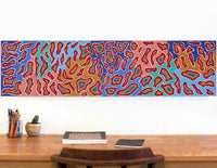 Aboriginal Artwork by Virginia Napaljarri Sims, Mina Mina Jukurrpa (Mina Mina Dreaming) - Ngalyipi, 122x30cm