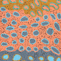 Aboriginal Artwork by Virginia Napaljarri Sims, Mina Mina Jukurrpa (Mina Mina Dreaming) - Ngalyipi, 122x30cm