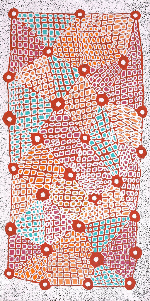 Aboriginal Artwork by Virginia Napaljarri Sims, Mina Mina Jukurrpa (Mina Mina Dreaming) - Ngalyipi, 122x61cm