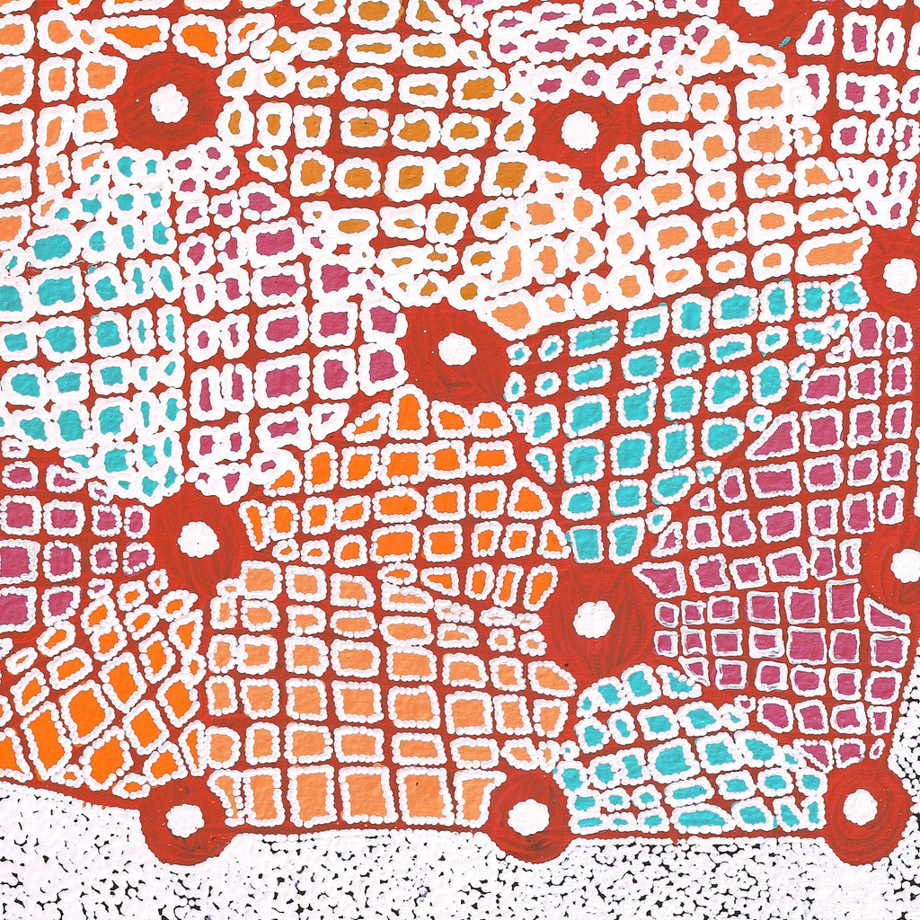 Aboriginal Artwork by Virginia Napaljarri Sims, Mina Mina Jukurrpa (Mina Mina Dreaming) - Ngalyipi, 122x61cm