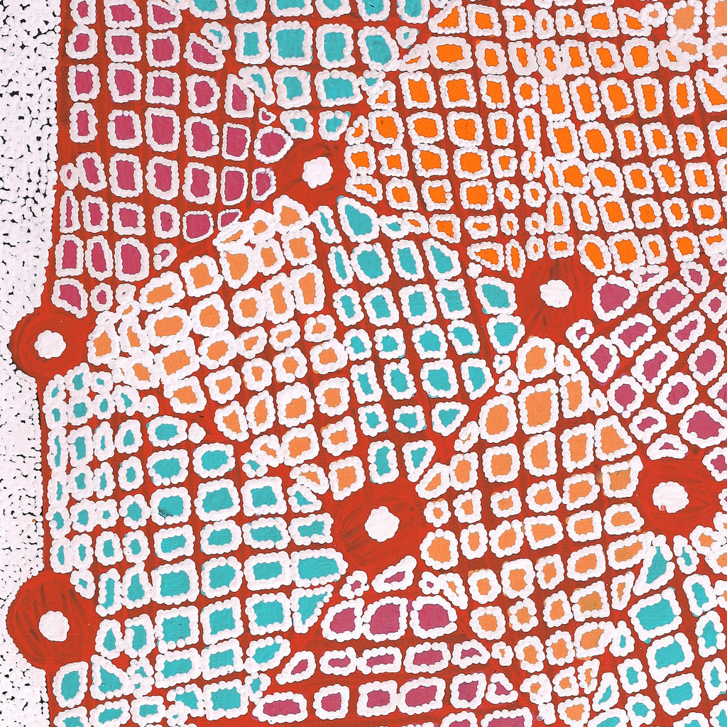 Aboriginal Artwork by Virginia Napaljarri Sims, Mina Mina Jukurrpa (Mina Mina Dreaming) - Ngalyipi, 122x61cm