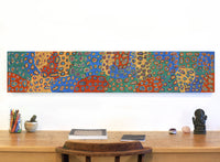Aboriginal Artwork by Virginia Napaljarri Sims, Mina Mina Jukurrpa (Mina Mina Dreaming) - Ngalyipi, 152x30cm