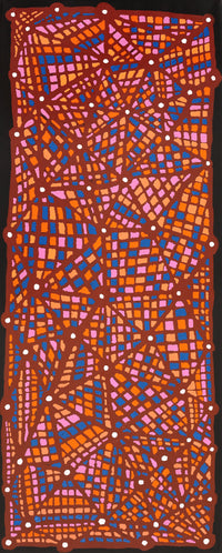 Aboriginal Artwork by Virginia Napaljarri Sims, Mina Mina Jukurrpa (Mina Mina Dreaming) - Ngalyipi, 152x61cm