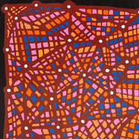 Aboriginal Artwork by Virginia Napaljarri Sims, Mina Mina Jukurrpa (Mina Mina Dreaming) - Ngalyipi, 152x61cm