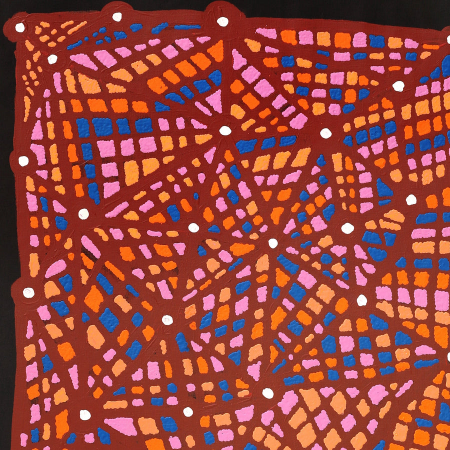 Aboriginal Artwork by Virginia Napaljarri Sims, Mina Mina Jukurrpa (Mina Mina Dreaming) - Ngalyipi, 152x61cm