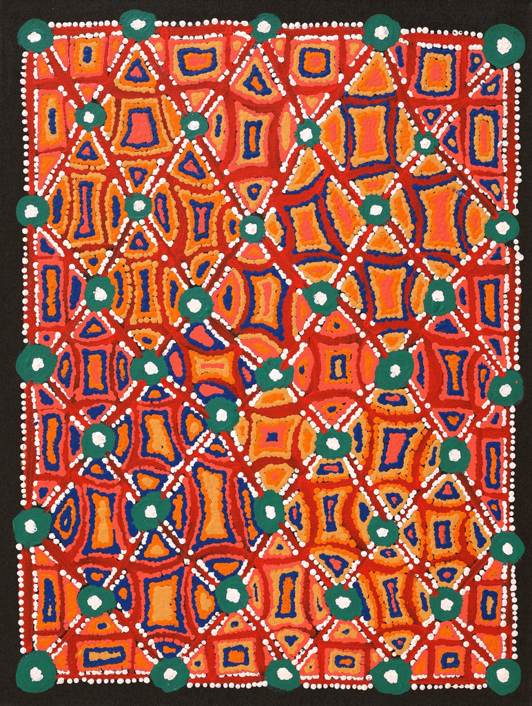 Aboriginal Art by Virginia Napaljarri Sims, Mina Mina Jukurrpa (Mina Mina Dreaming) - Ngalyipi, 61x46cm - ART ARK®