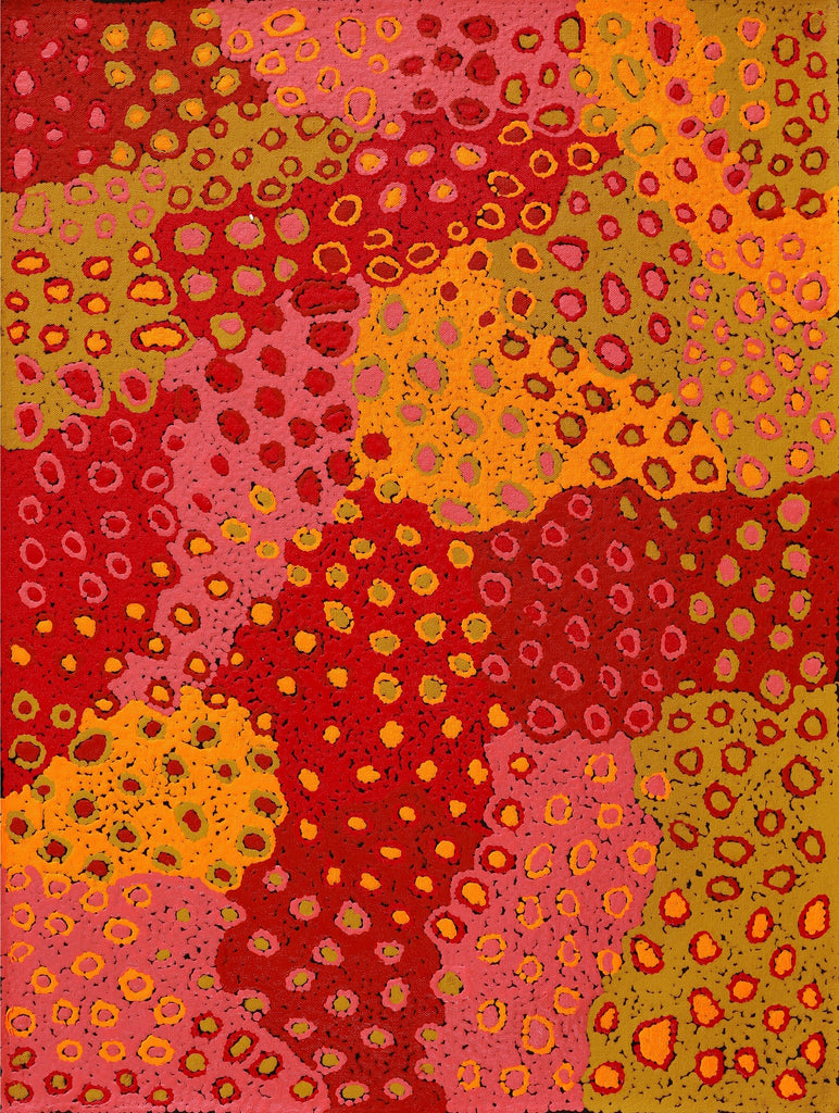 Aboriginal Artwork by Virginia Napaljarri Sims, Mina Mina Jukurrpa (Mina Mina Dreaming) - Ngalyipi, 61x46cm