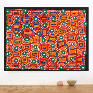 Aboriginal Art by Virginia Napaljarri Sims, Mina Mina Jukurrpa (Mina Mina Dreaming) - Ngalyipi, 61x46cm - ART ARK®