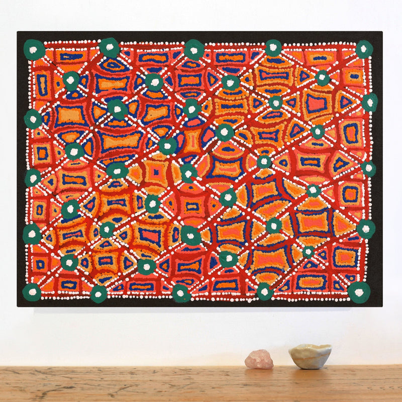 Aboriginal Artwork by Virginia Napaljarri Sims, Mina Mina Jukurrpa (Mina Mina Dreaming) - Ngalyipi, 61x46cm