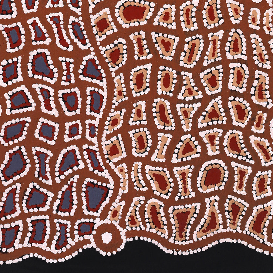Aboriginal Artwork by Virginia Napaljarri Sims, Mina Mina Jukurrpa (Mina Mina Dreaming) - Ngalyipi, 91x61cm
