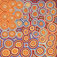 Aboriginal Artwork by Virginia Napaljarri Sims, Mina Mina Jukurrpa (Mina Mina Dreaming) - Ngalyipi, 91x91cm