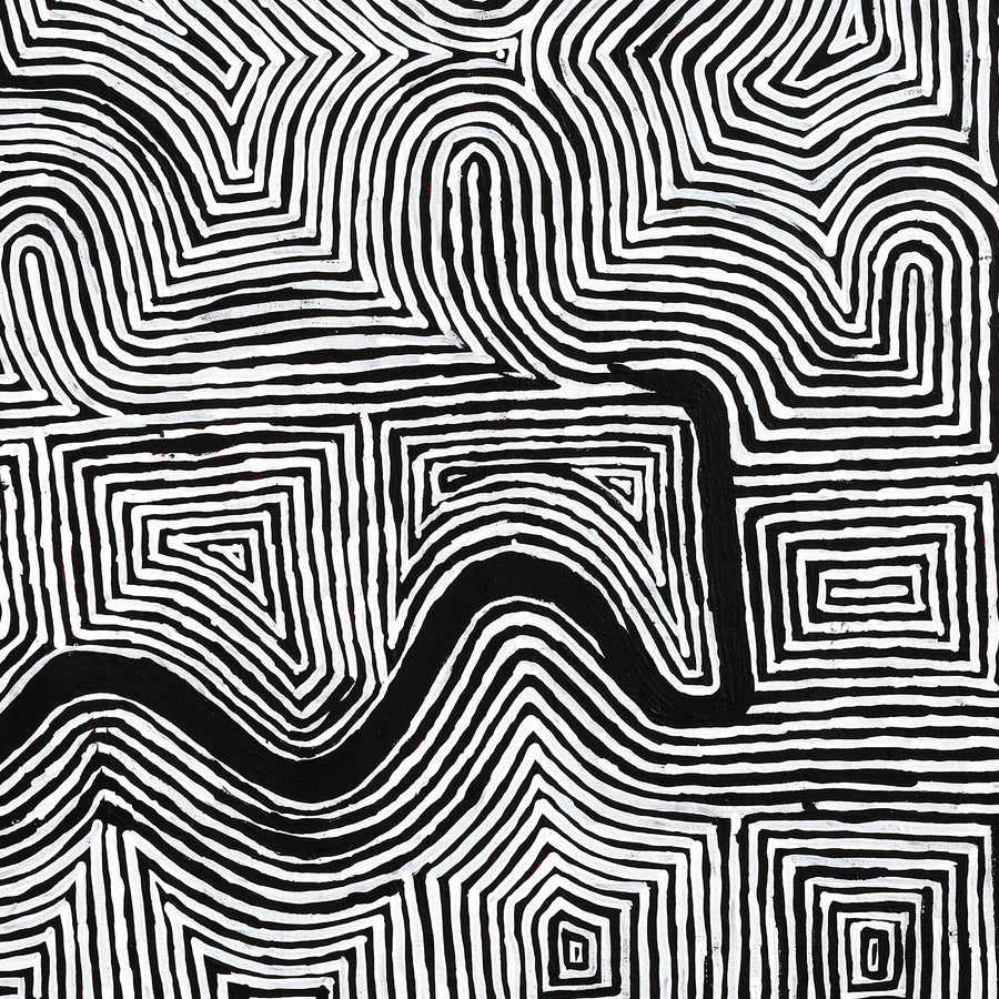 Aboriginal Artwork by Walter Jangala Brown, Tingari Cycle, 107x91cm