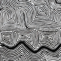 Aboriginal Artwork by Walter Jangala Brown, Tingari Cycle, 107x91cm