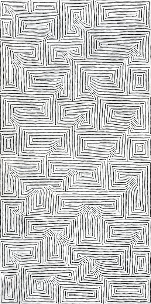 Aboriginal Artwork by Walter Jangala Brown, Tingari Cycle, 183x91cm