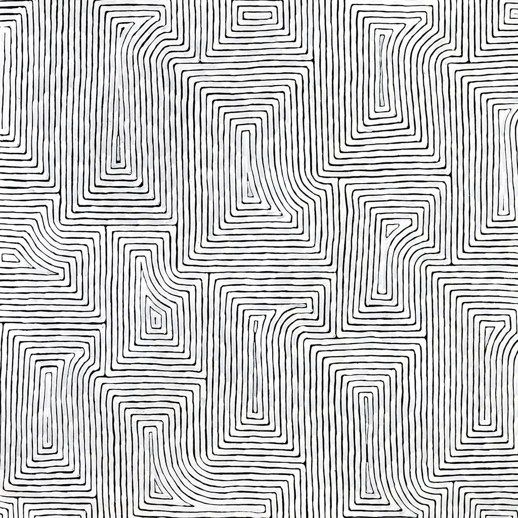 Aboriginal Artwork by Walter Jangala Brown, Tingari Cycle, 183x91cm