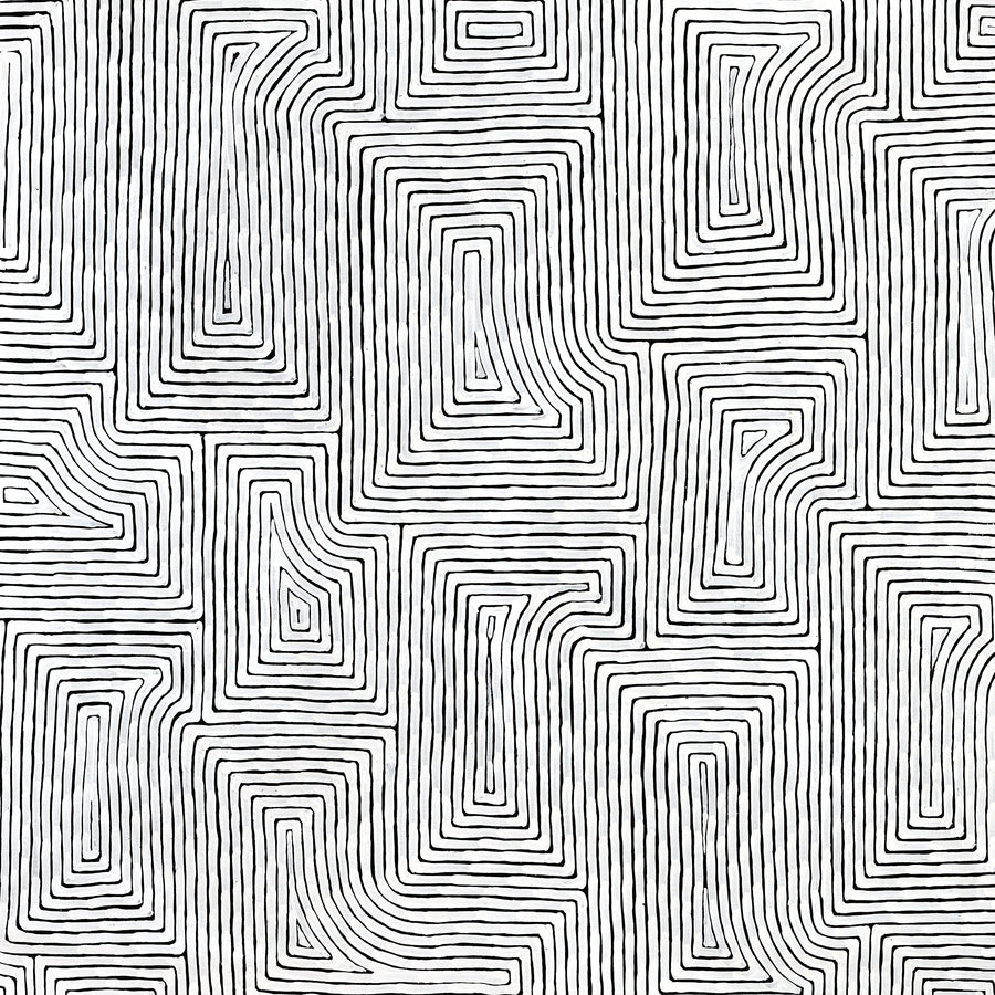 Aboriginal Artwork by Walter Jangala Brown, Tingari Cycle, 183x91cm