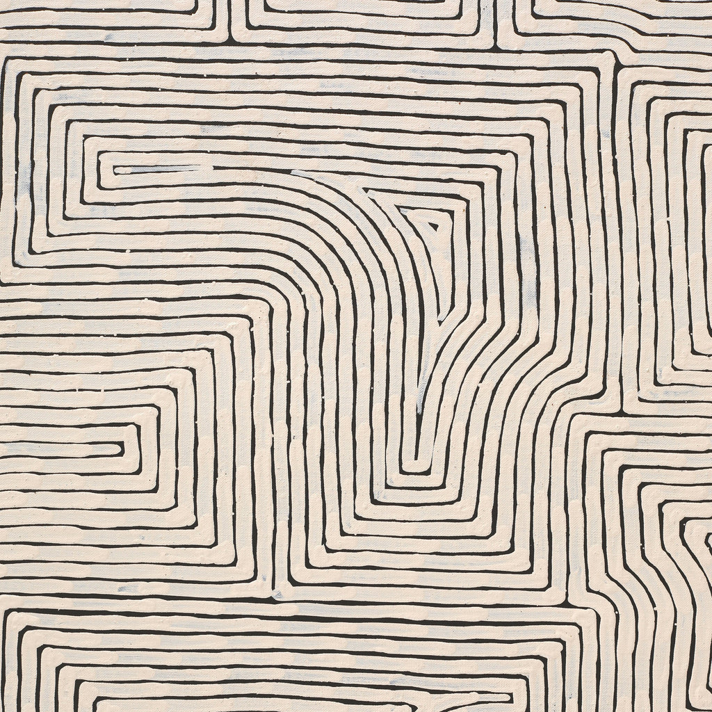 Aboriginal Artwork by Walter Jangala Brown, Tingari Cycle, 183x91cm