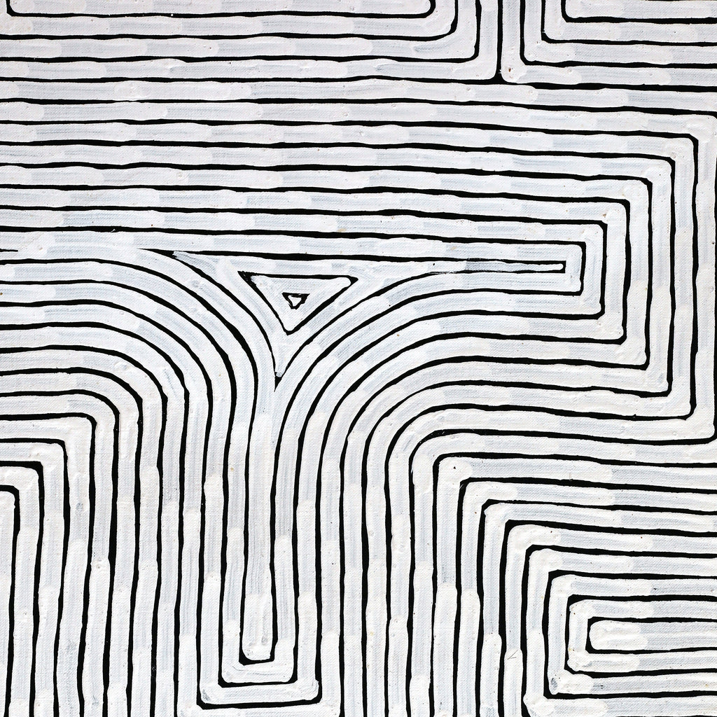 Aboriginal Artwork by Walter Jangala Brown, Tingari Cycle, 183x91cm