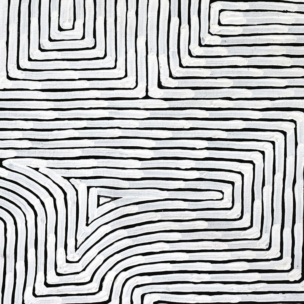 Aboriginal Artwork by Walter Jangala Brown, Tingari Cycle, 183x91cm