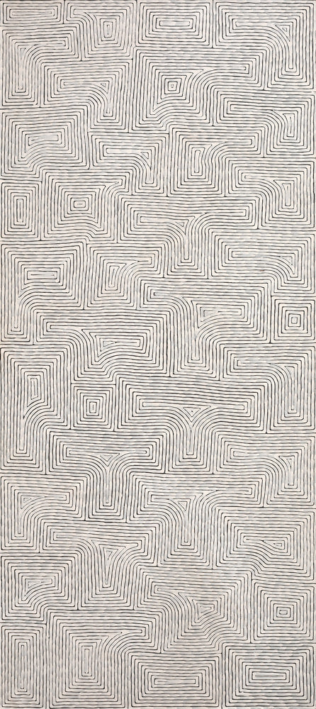 Aboriginal Artwork by Walter Jangala Brown, Tingari Cycle, 240x107cm