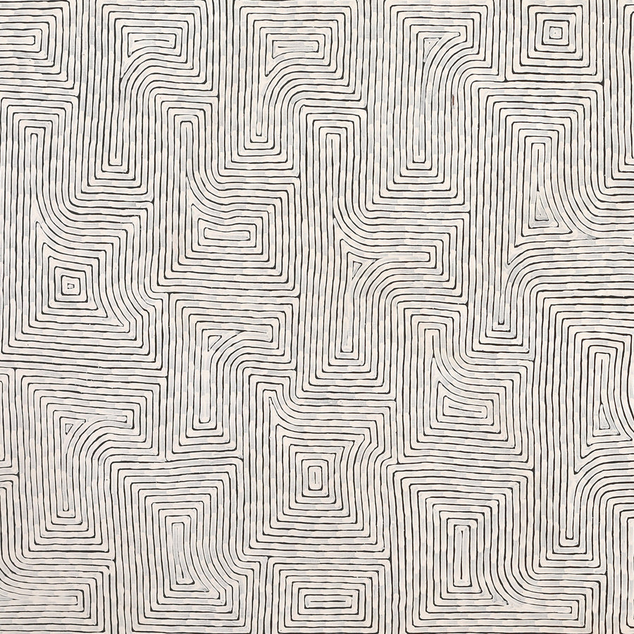 Aboriginal Artwork by Walter Jangala Brown, Tingari Cycle, 240x107cm