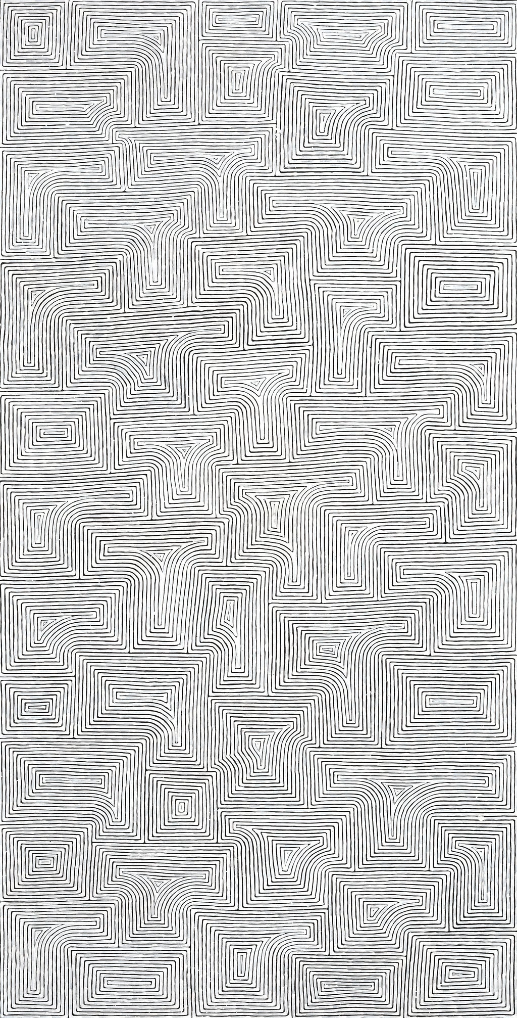 Aboriginal Artwork by Walter Jangala Brown, Tingari Cycle, 240x122cm