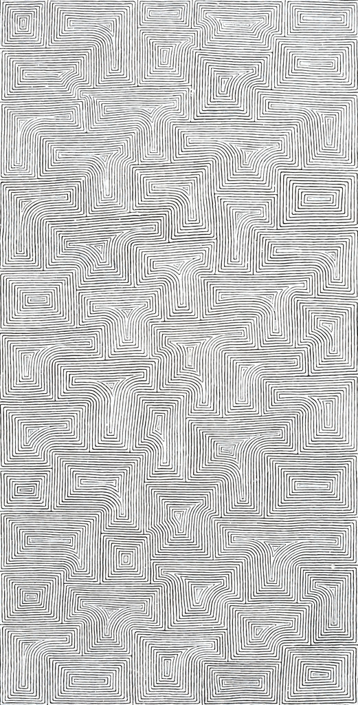 Aboriginal Artwork by Walter Jangala Brown, Tingari Cycle, 240x122cm