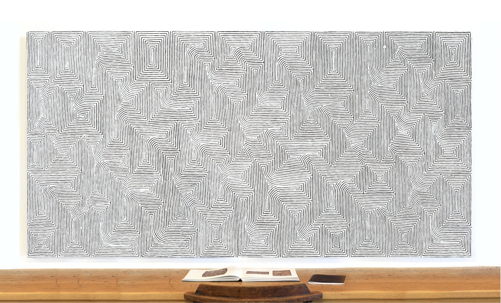 Aboriginal Artwork by Walter Jangala Brown, Tingari Cycle, 240x122cm