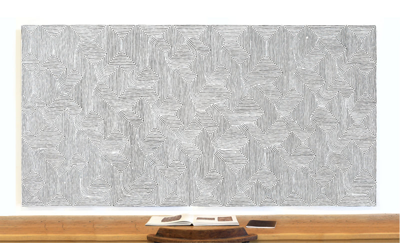 Aboriginal Artwork by Walter Jangala Brown, Tingari Cycle, 240x122cm