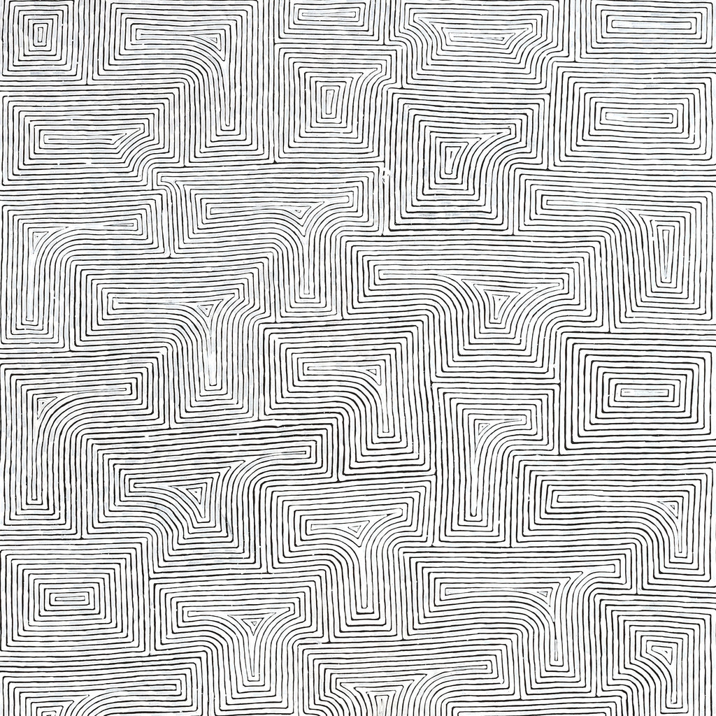 Aboriginal Artwork by Walter Jangala Brown, Tingari Cycle, 240x122cm