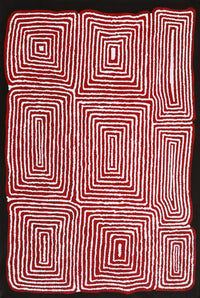 Aboriginal Artwork by Walter Jangala Brown, Tingari Cycle, 91x61cm