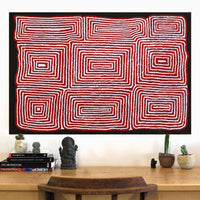 Aboriginal Artwork by Walter Jangala Brown, Tingari Cycle, 91x61cm