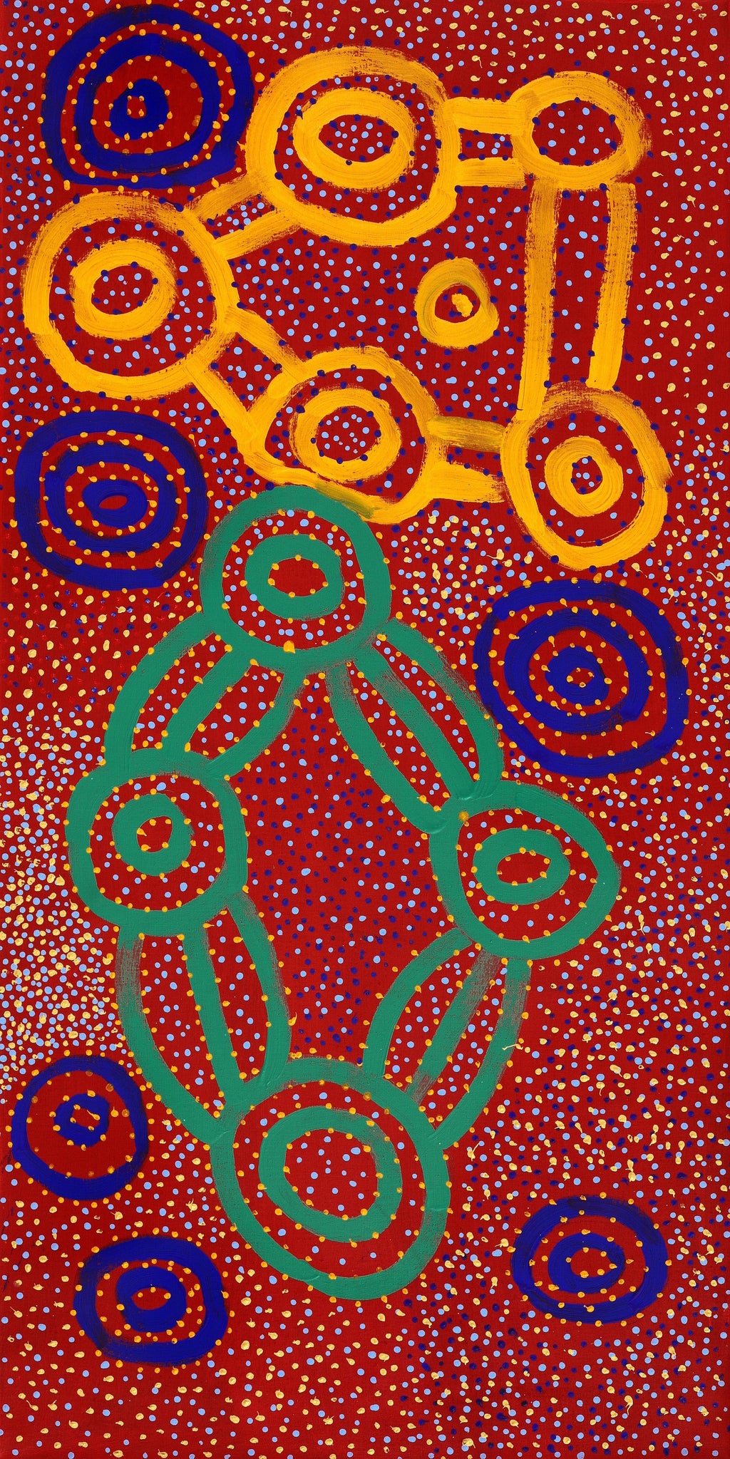Aboriginal Artwork by Watson Jangala Robertson, Ngapa Jukurrpa (Water Dreaming) - Puyurru, 122x61cm