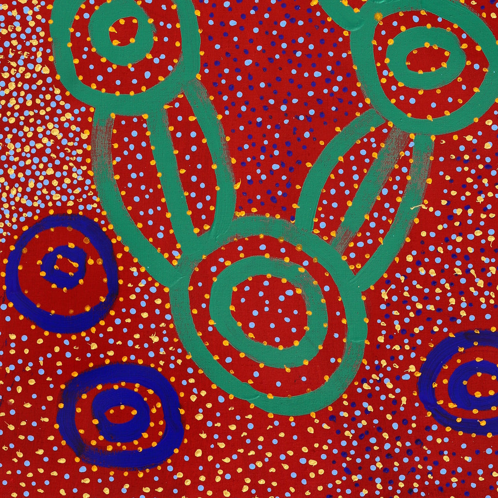Aboriginal Artwork by Watson Jangala Robertson, Ngapa Jukurrpa (Water Dreaming) - Puyurru, 122x61cm