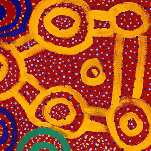 Aboriginal Artwork by Watson Jangala Robertson, Ngapa Jukurrpa (Water Dreaming) - Puyurru, 122x61cm - ART ARK®
