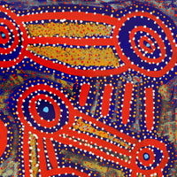 Aboriginal Artwork by Watson Jangala Robertson, Ngapa Jukurrpa (Water Dreaming) - Puyurru, 76x76cm