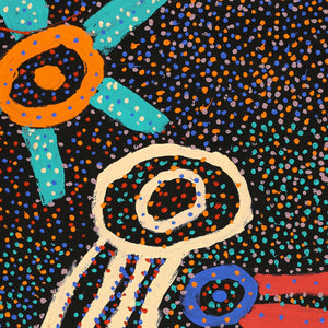 Aboriginal Art by Watson Jangala Robertson, Ngapa Jukurrpa (Water Dreaming) - Puyurru, 91x46cm - ART ARK®