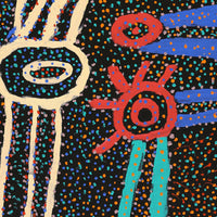 Aboriginal Artwork by Watson Jangala Robertson, Ngapa Jukurrpa (Water Dreaming) - Puyurru, 91x46cm