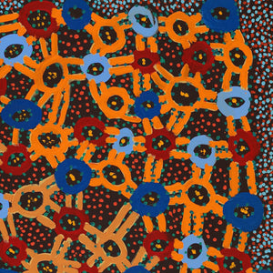 Aboriginal Artwork by Watson Jangala Robertson, Ngapa Jukurrpa (Water Dreaming) - Puyurru, 91x76cm - ART ARK®