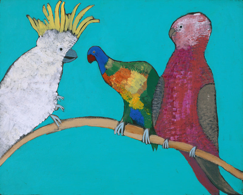 Aboriginal Artwork by Wilma Napangardi Poulson, Birds that live around Yuendumu, 76x61cm