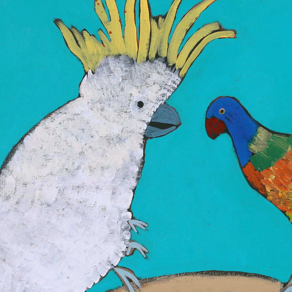 Aboriginal Artwork by Wilma Napangardi Poulson, Birds that live around Yuendumu, 76x61cm - ART ARK®