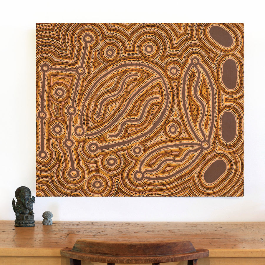 Aboriginal Artwork by Zarissa Napangardi Michaels, Lappi Lappi Jukurrpa, 91x76cm