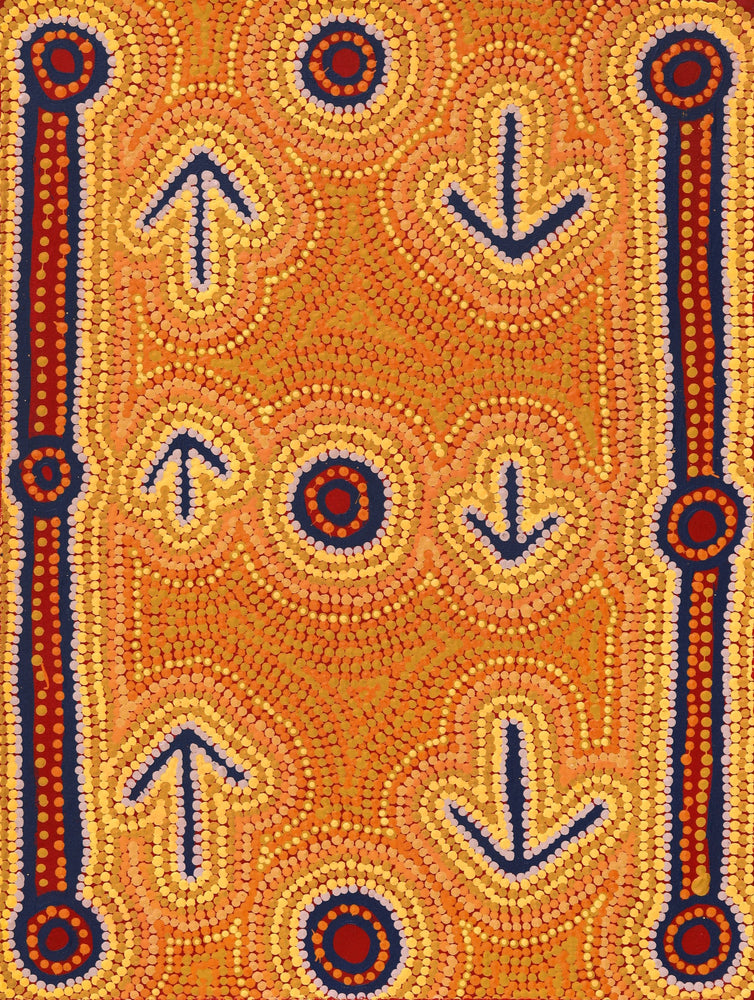 Aboriginal Artwork by Zenaida Nampijinpa Gallagher, Yankirri Jukurrpa (Emu Dreaming) - Ngarlikurlangu, 61x46cm