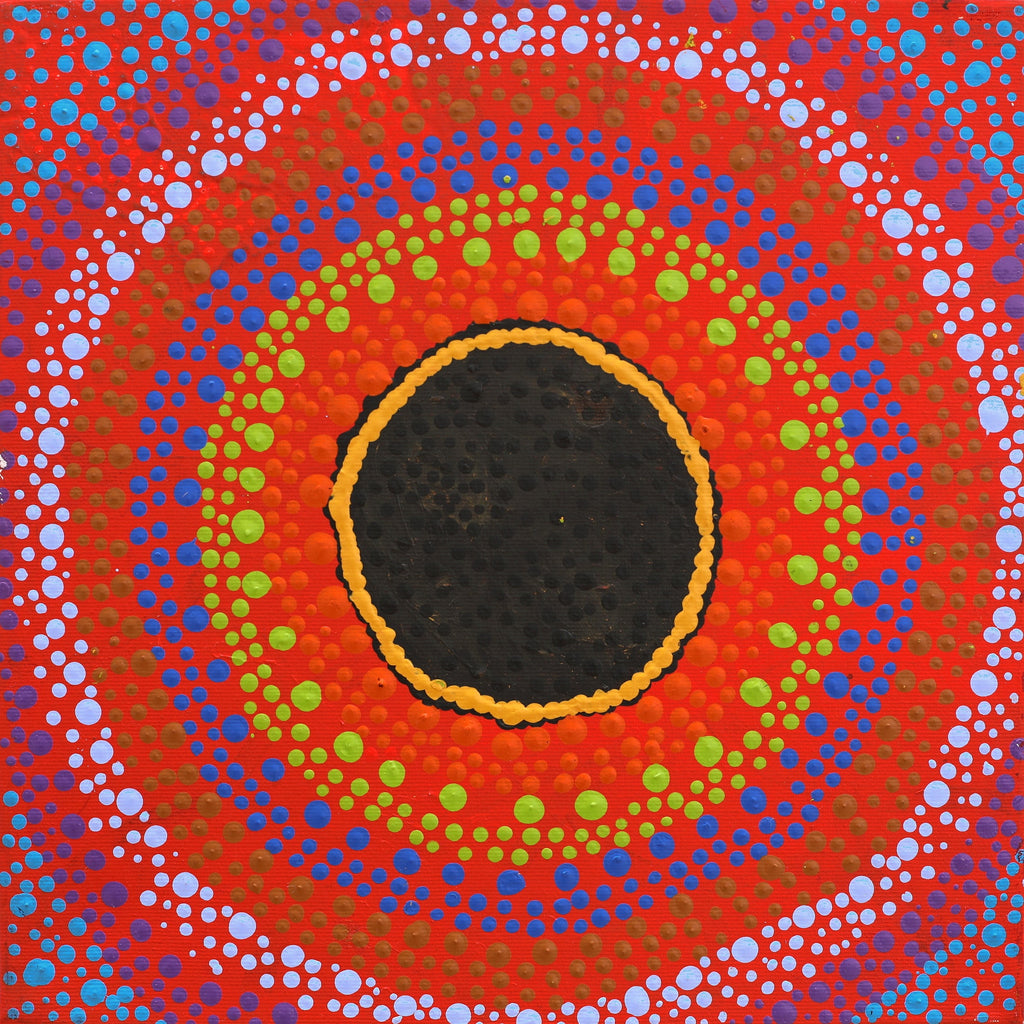 Aboriginal Art by Lisa Napanangka Marshall, Ngapa Jukurrpa (Water Dreaming) - Pirlinyarnu, 30x30cm - ART ARK®